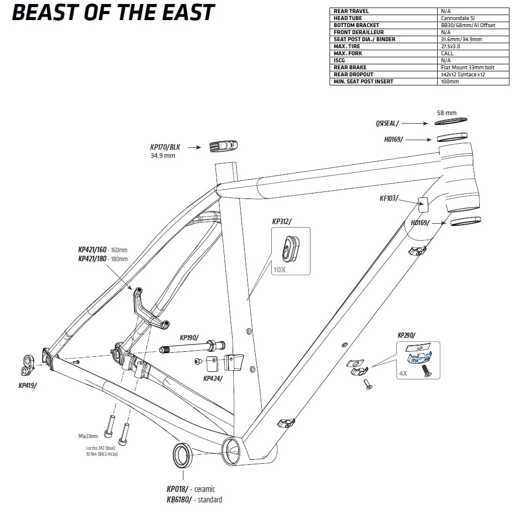 Beast Of The East Bike Spares Parts Westbrook Cycles